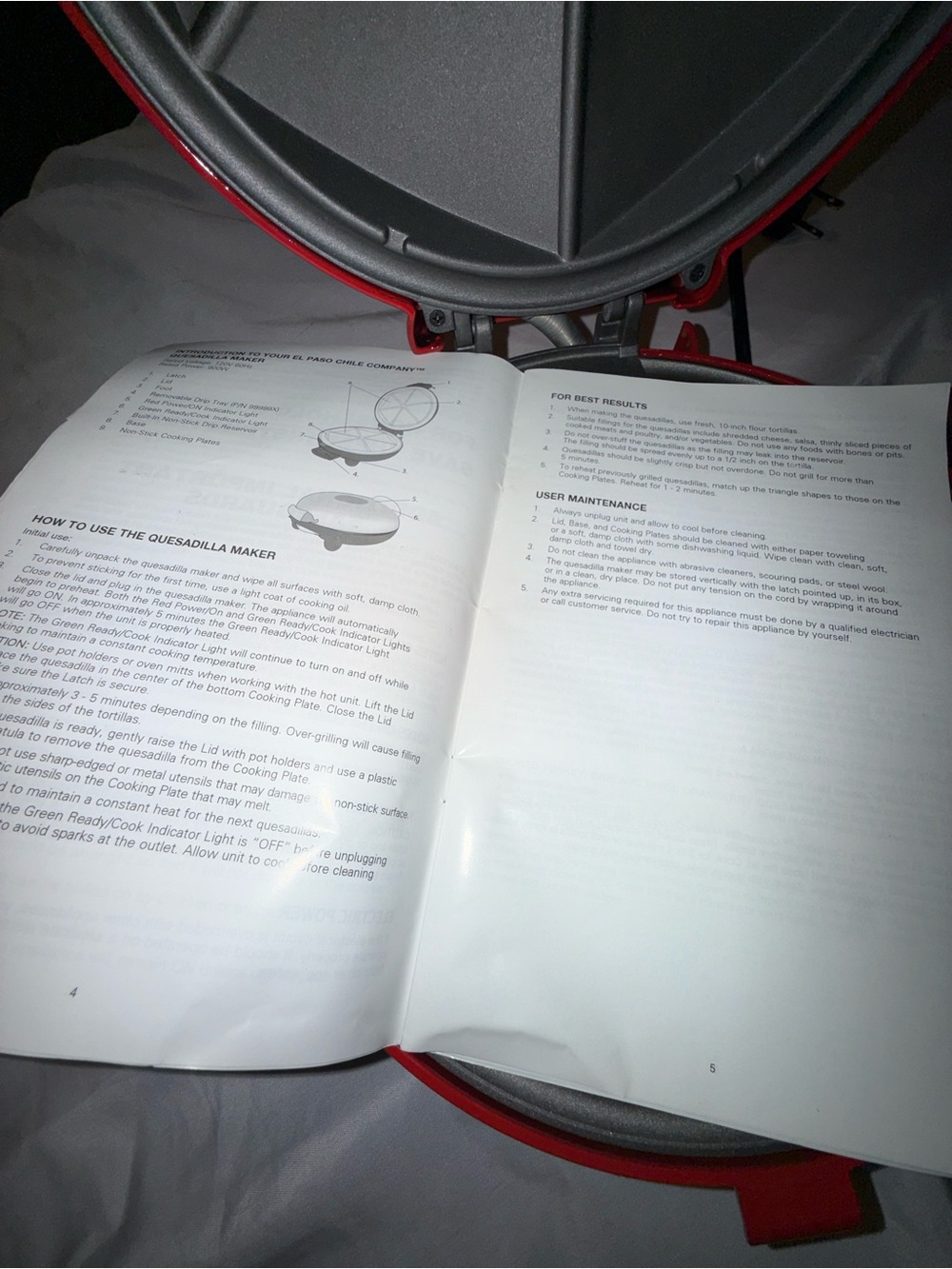 El Paso Chile Company Red Electric quesadilla maker - Picture 9 of 12